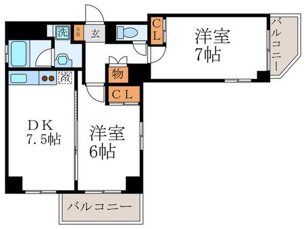 智恵光院ハイツの物件間取画像